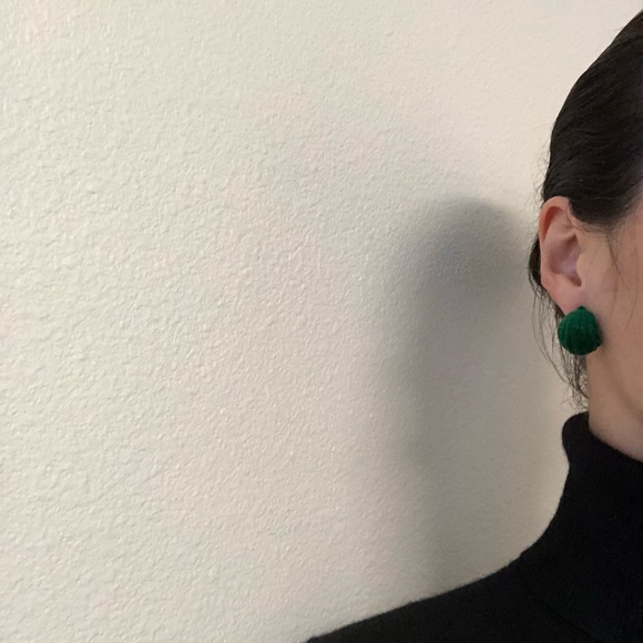 Velvet Earrings in Green - Picture 2 of 7